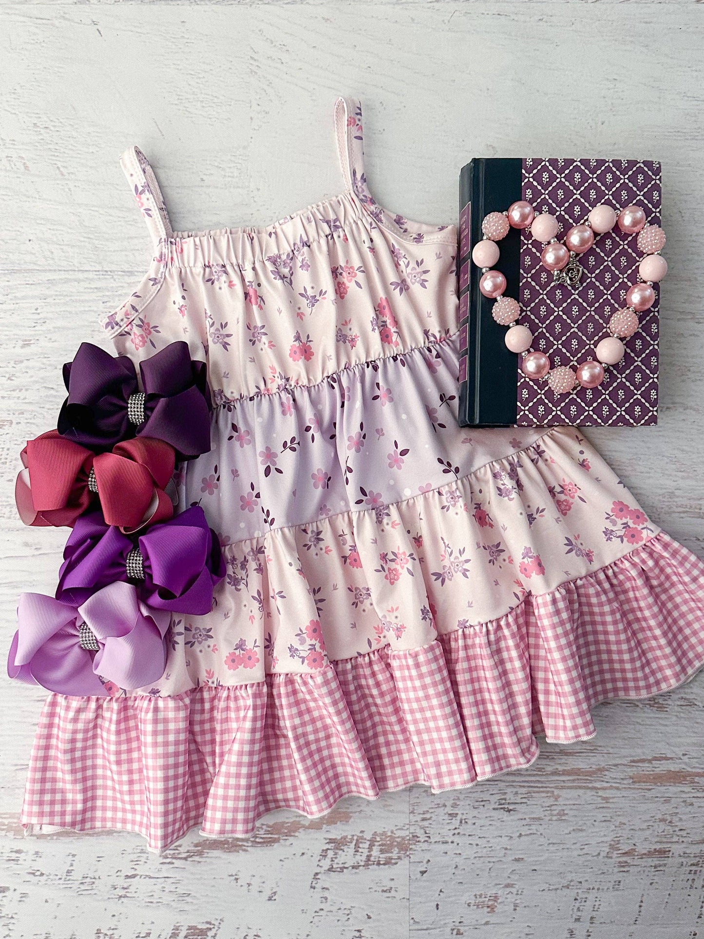 Purple Flower Dreams Tiered Dress {RTS}