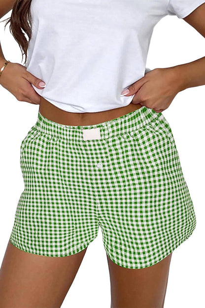 Ready to Ship: Gingham Plaid High Waist Summer Shorts