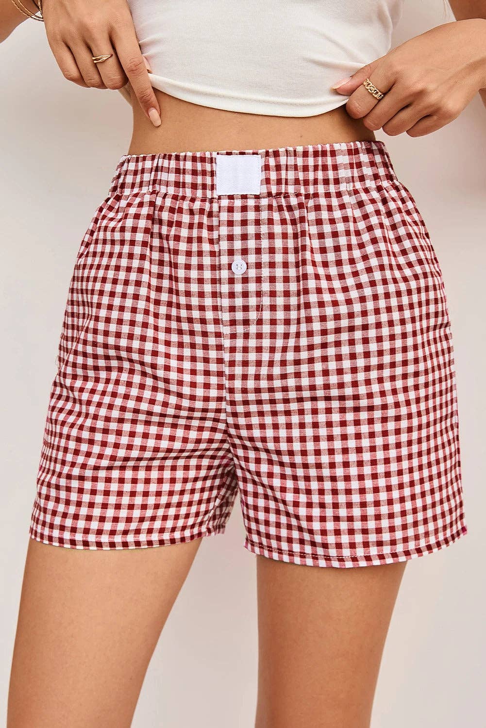 Ready to Ship: Gingham Plaid High Waist Summer Shorts