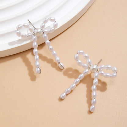 BOW FRENCH TASSEL PEARL EARRINGS {RTS}