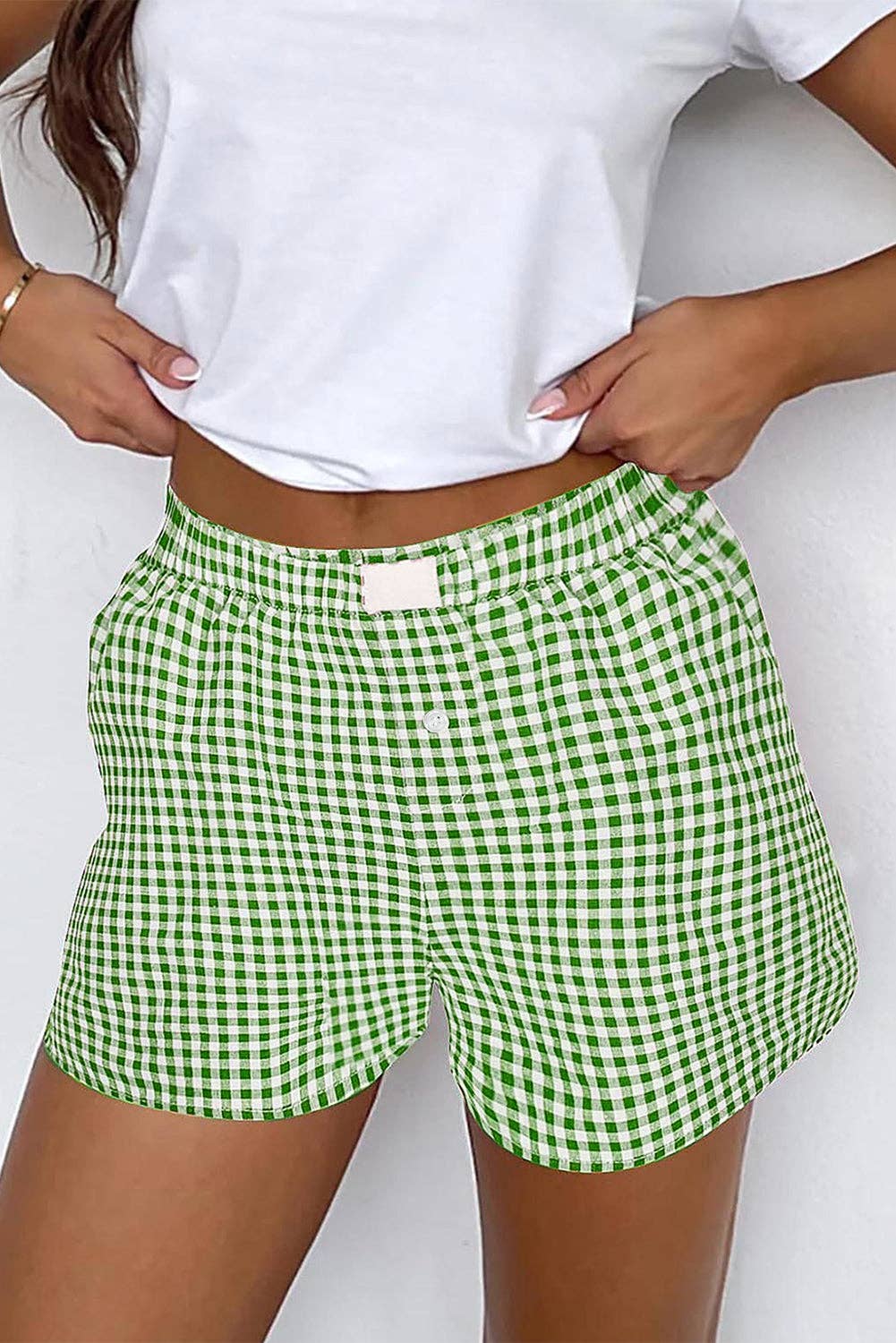 Ready to Ship: Gingham Plaid High Waist Summer Shorts