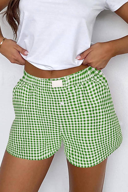 Ready to Ship: Gingham Plaid High Waist Summer Shorts