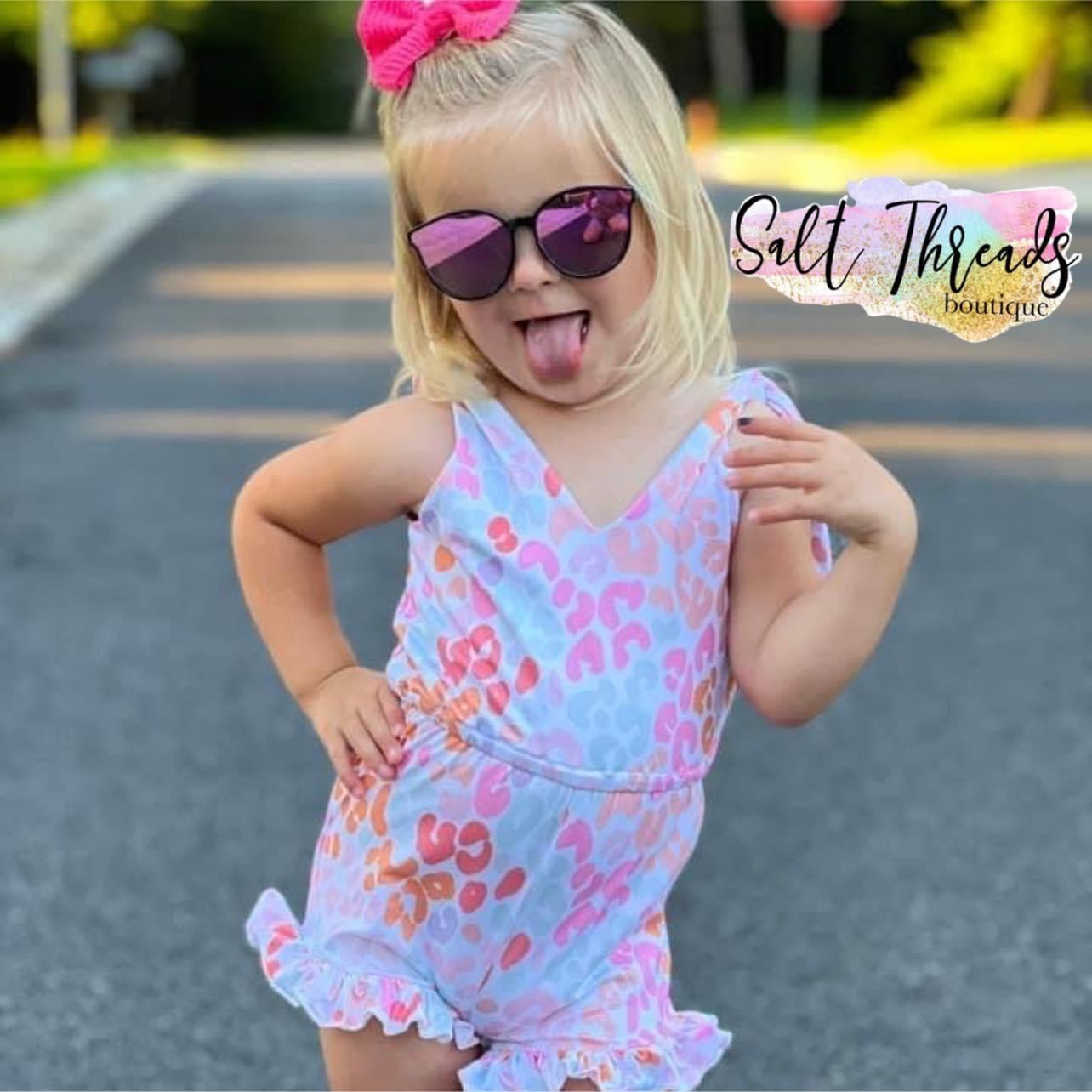 Leopard Tie Romper {Ready to Ship}