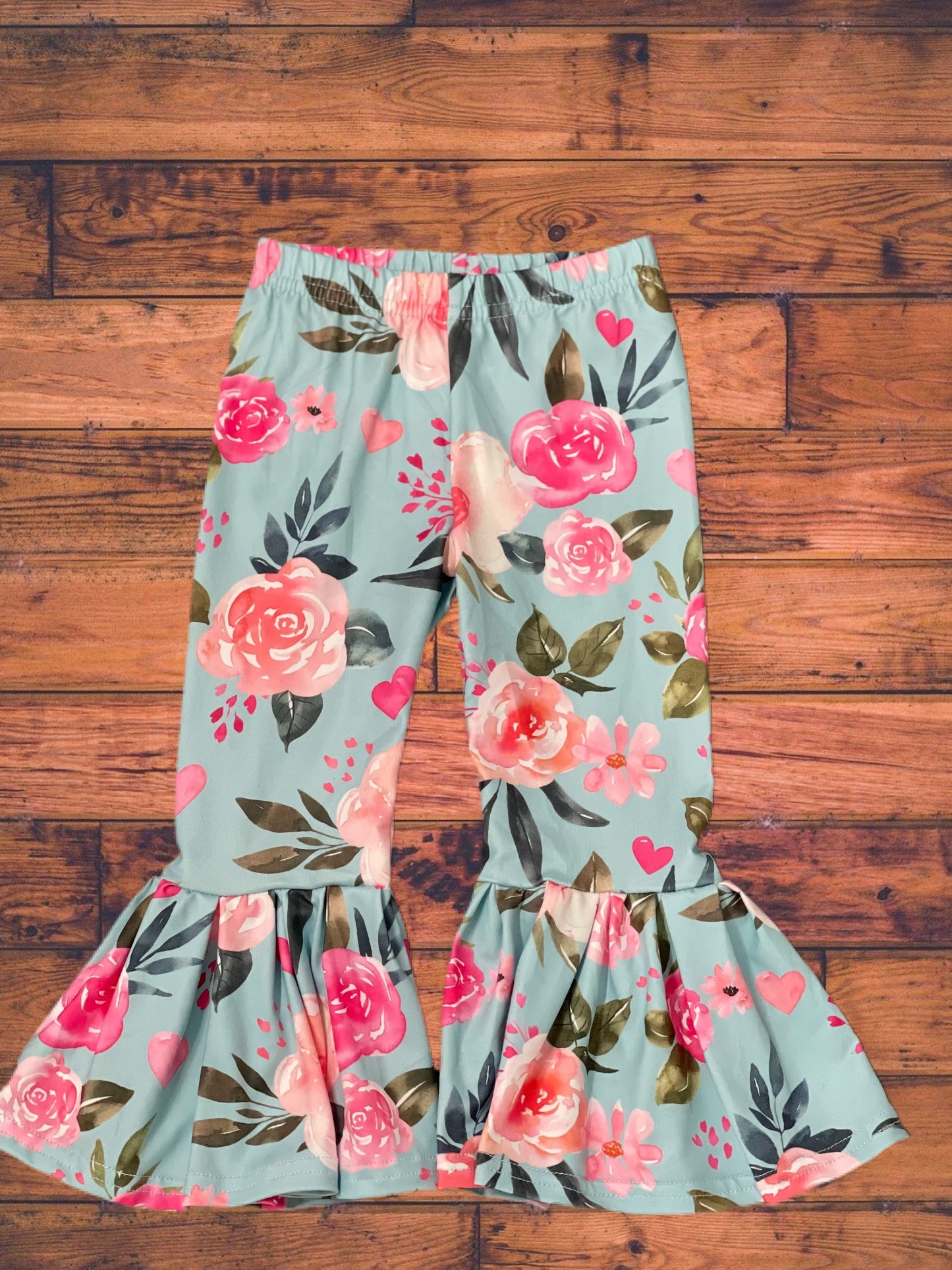 Heart Floral Bell Pants