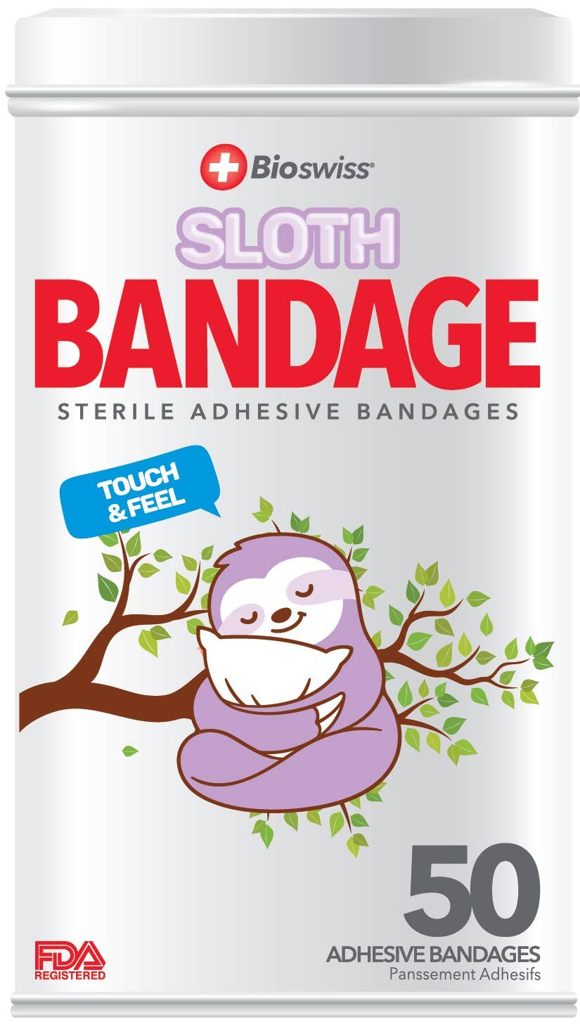 SLOTH BANDAGES IN TIN CAN PACKAGING
