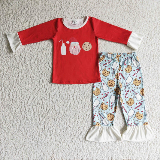 Milk, Santa, Cookie Ruffled Set