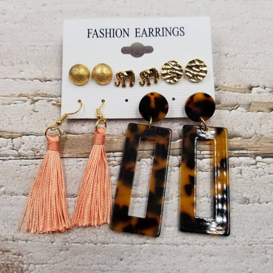 Tassels Vintage Geometric Earrings Set