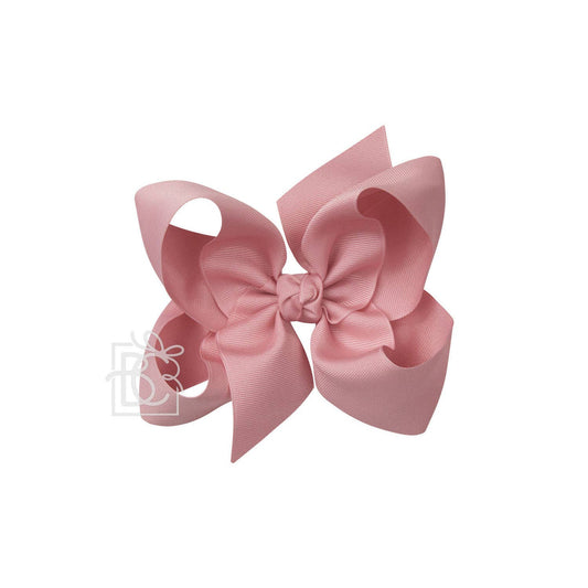 SIGNATURE GROSGRAIN BOW ON CLIP: MAUVE / 6.5" Jumbo - 2.25" Ribbon on Lg. Alligator Clip