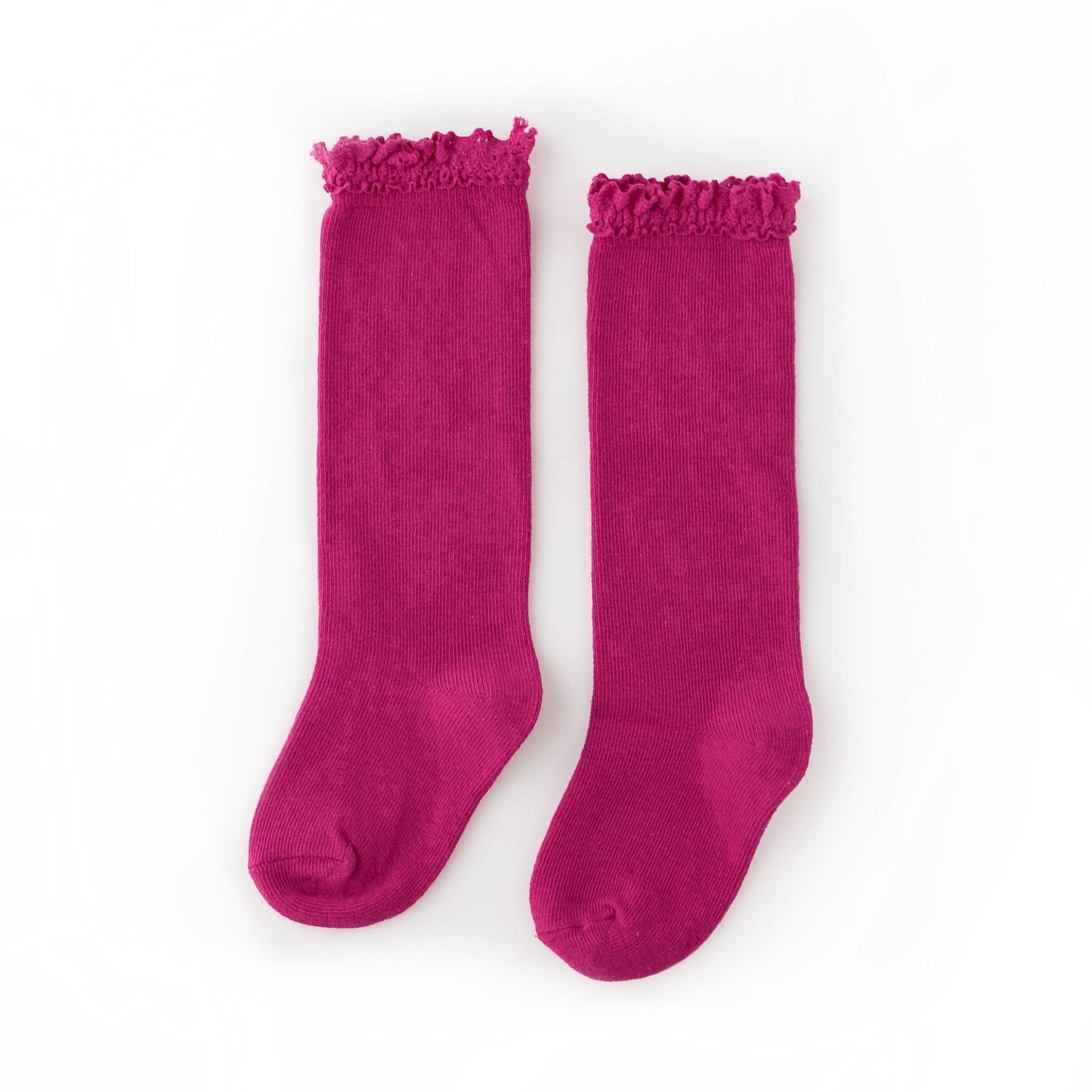 Magenta Lace Top Knee Highs