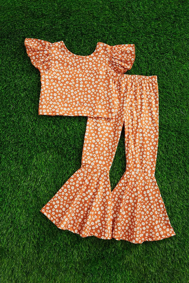 Daisy Flutter Sleeve Top and Flares Pants {RTS}
