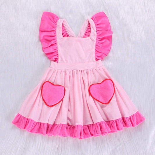 Pink Heart Pinafore DRESS