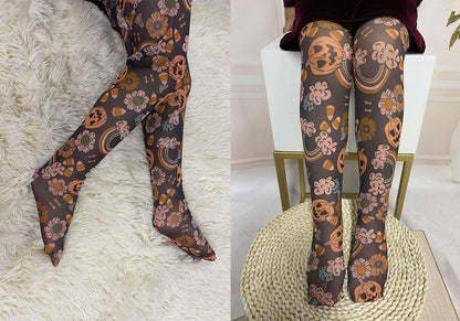 Halloween Sheer Footed Tights RTS - Salt Threads