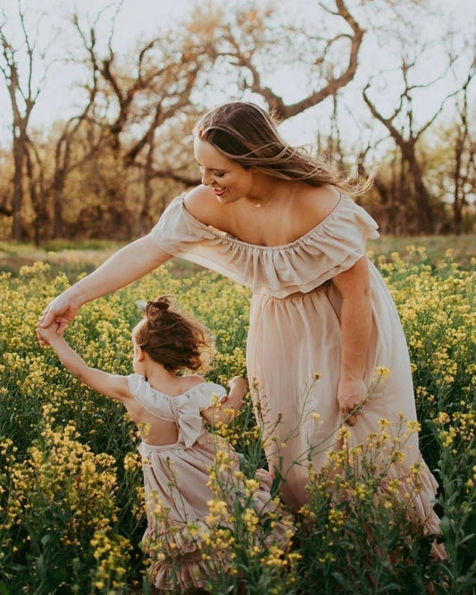 Mommy and Me Nellie Ruffle Maxi Dress - Champagne: Medium (Women's)