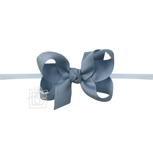 Williamsburg Blue 1/4" PANTYHOSE HEADBAND W/SIGNATURE GROSGRAIN BOW