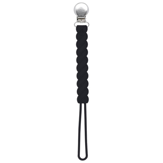 Twist Black All Silicone Modern Pacifier Clip