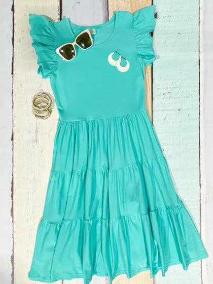 Mommy & Me Aqua Tiered Dress - Womans