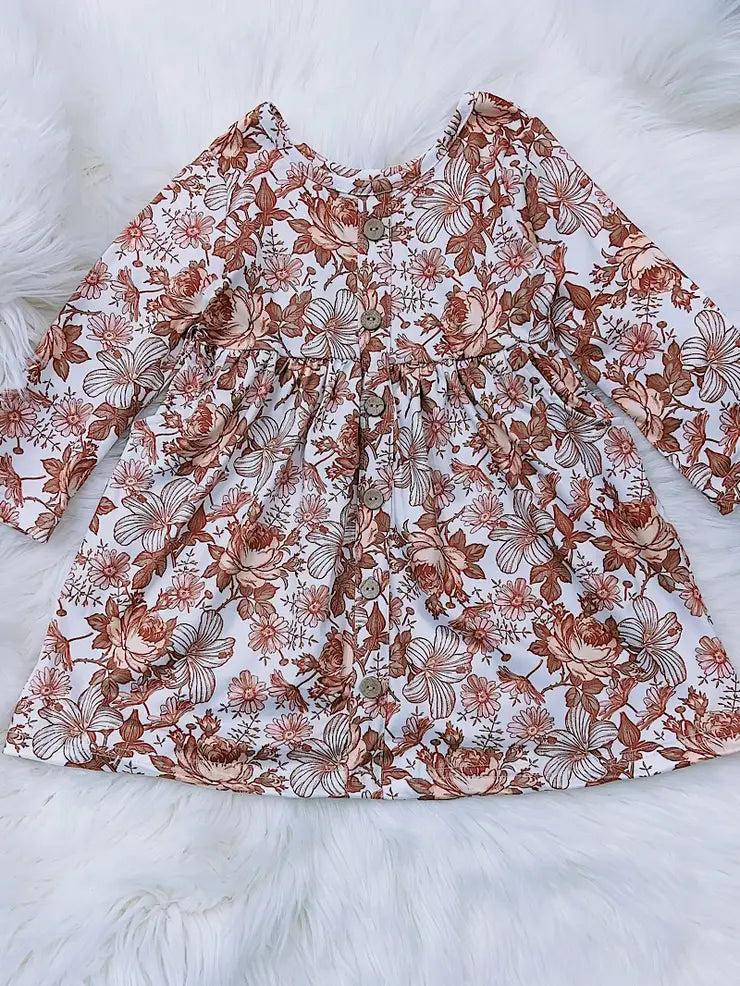 Floral Button Up Dress Childrens {RTS}