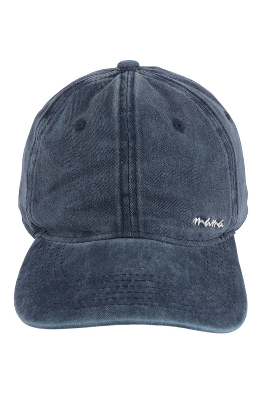 Blue FASHION CAP W/ MAMA EMBROIDERY