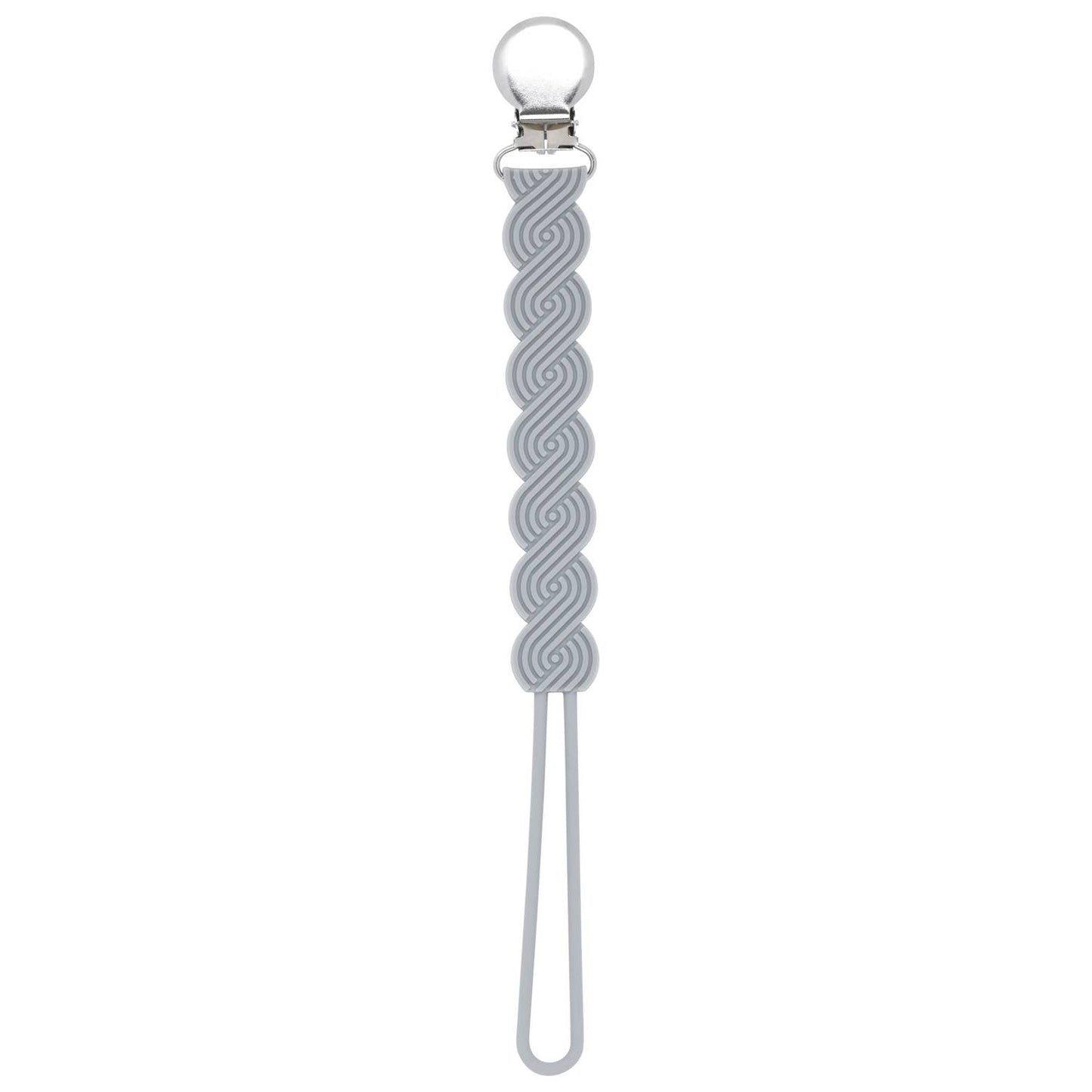 Waverly Gray All Silicone Modern Pacifier Clip