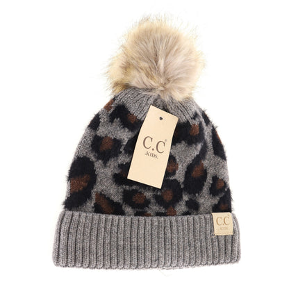 KIDS Leopard Pom CC Beanie