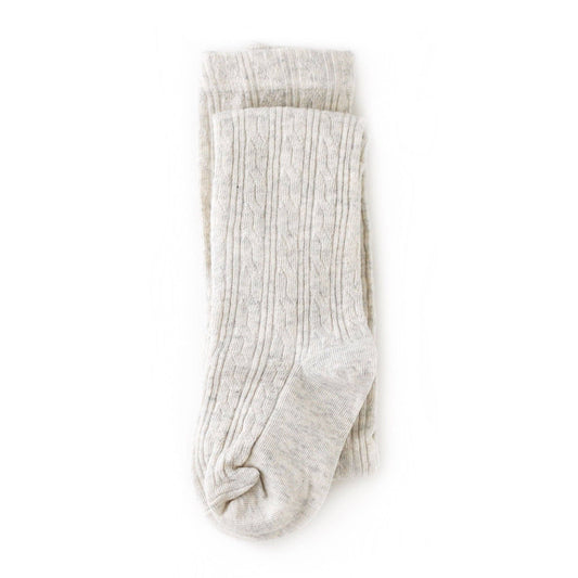 Heathered Ivory Cable Knit Tights Little Stocking Co.