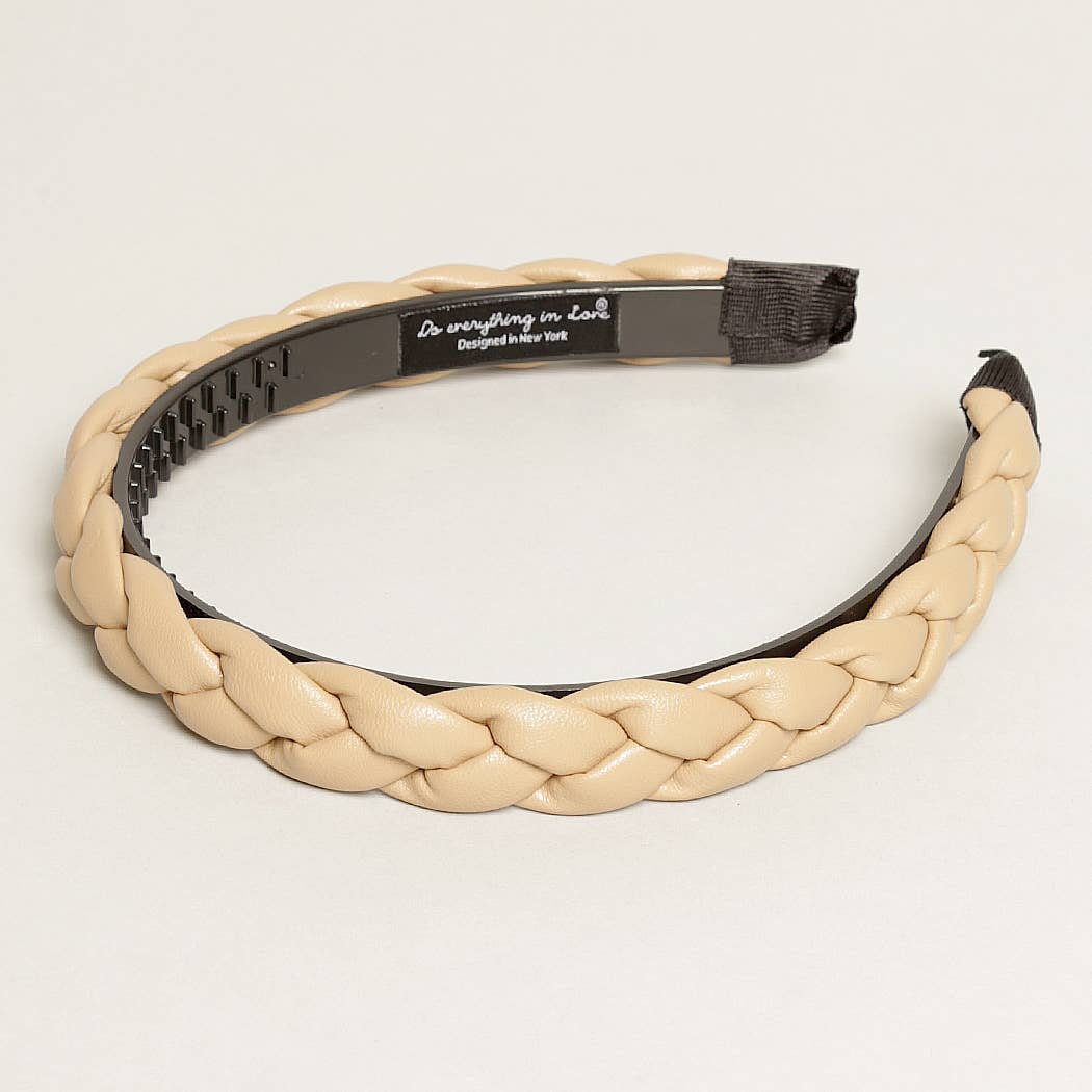 Braided PU Leather Hairband for Women