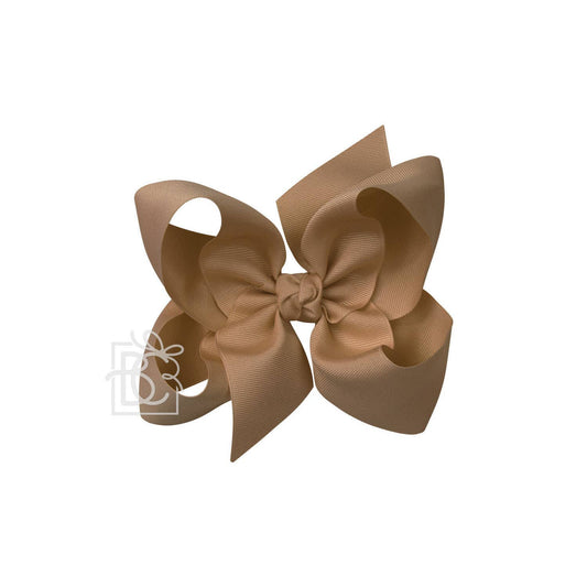 6.5” Jumbo Taupe SIGNATURE GROSGRAIN BOW ON CLIP