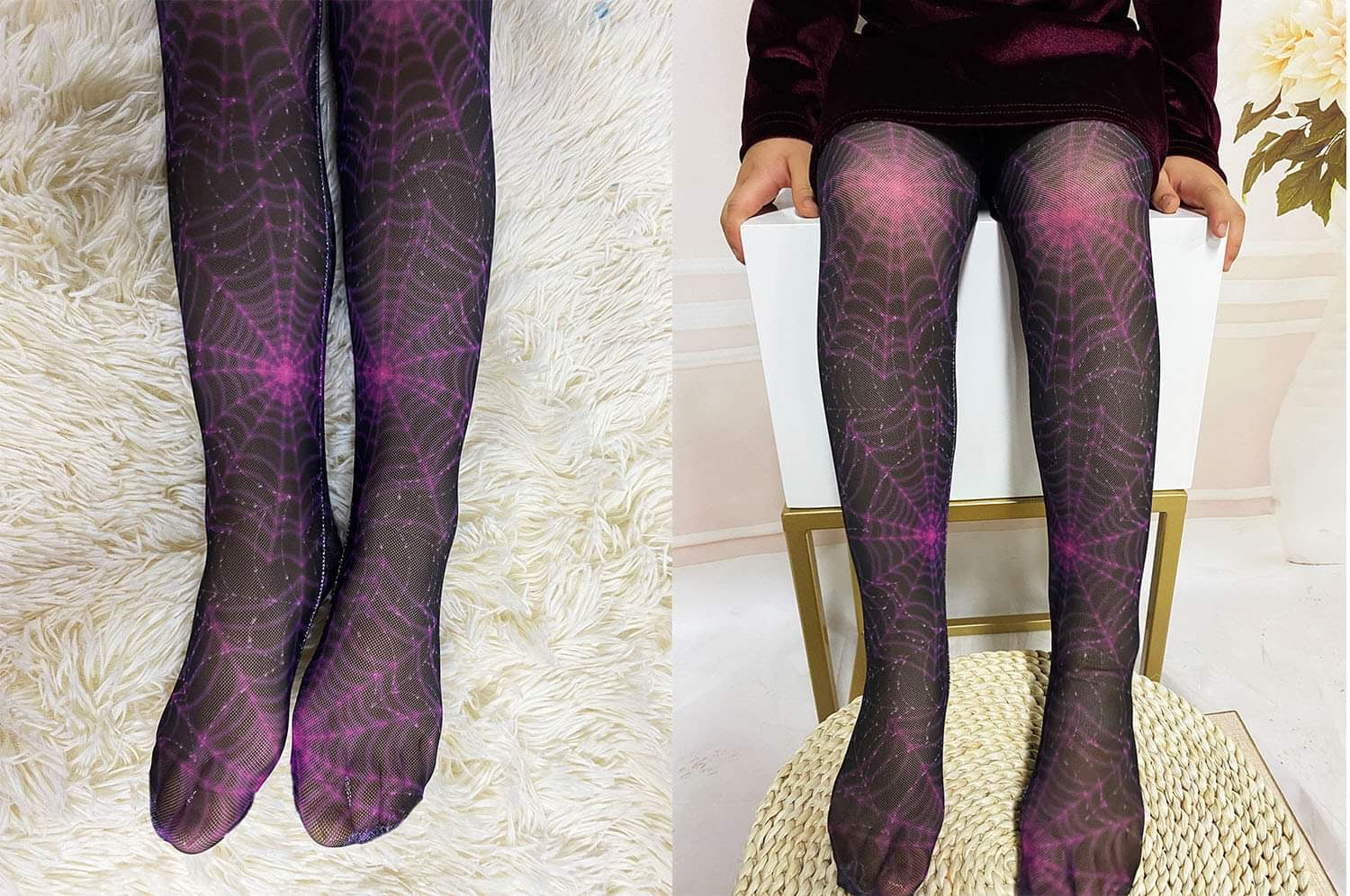 Halloween Sheer Footed Tights RTS - Salt Threads