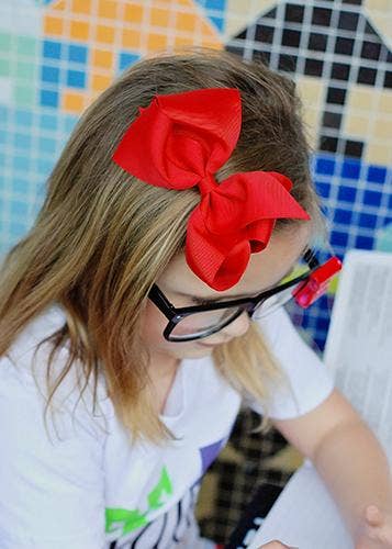 Classic Oversized Grosgrain Hair Bow - Alligator Clip: Red