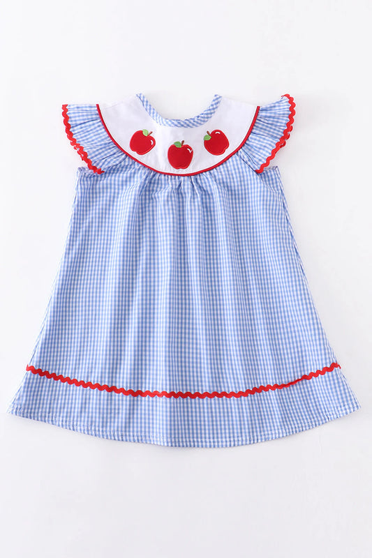 Back to School Apple Embroidery Dress