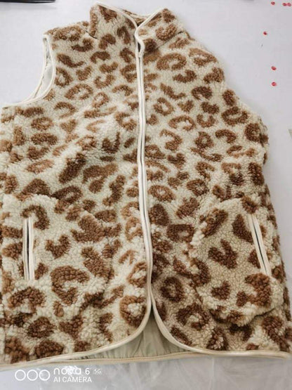 Leopard Sherpa Vests