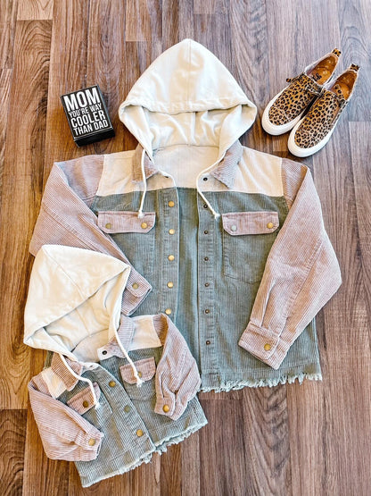 Corded Hooded Kid Jackets