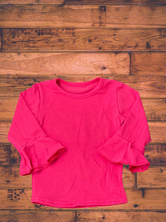Hot Pink Bell Sleeve Top