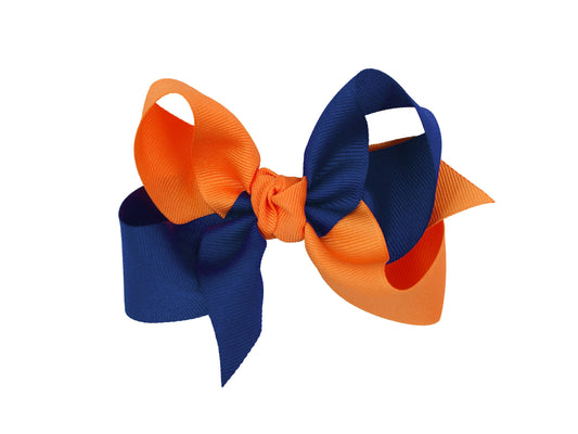 3.5” Medium orange/Navy COLLEGIATE CRISSCROSS BOWS