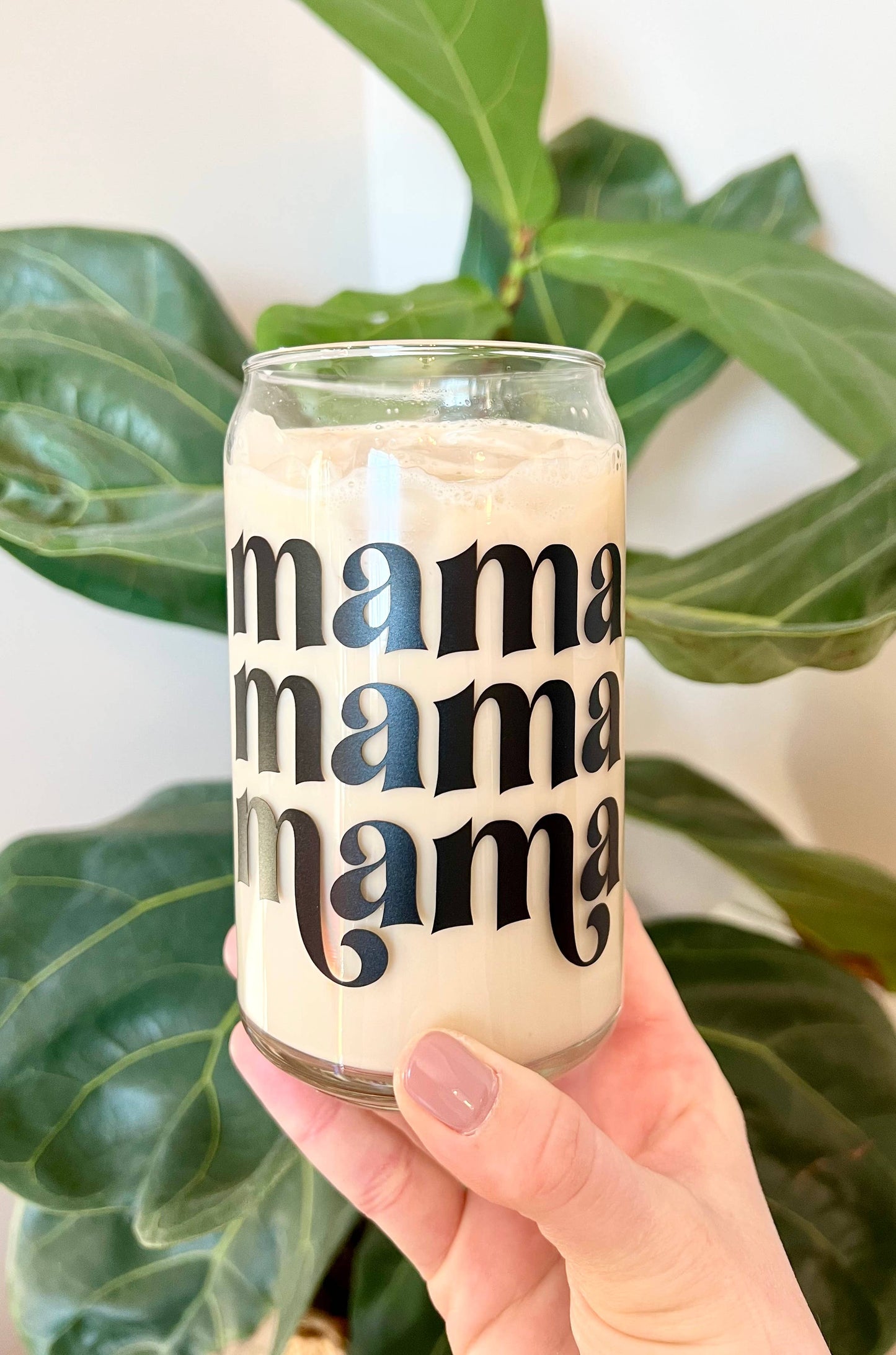 Black Mama Beer Can Style Glass