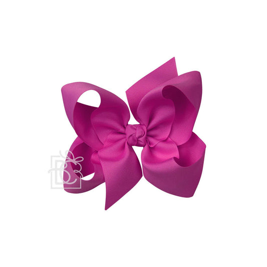 SIGNATURE GROSGRAIN BOW ON CLIP: WILD BERRY / 6.5" Jumbo - 2.25" Ribbon on Lg. Alligator Clip