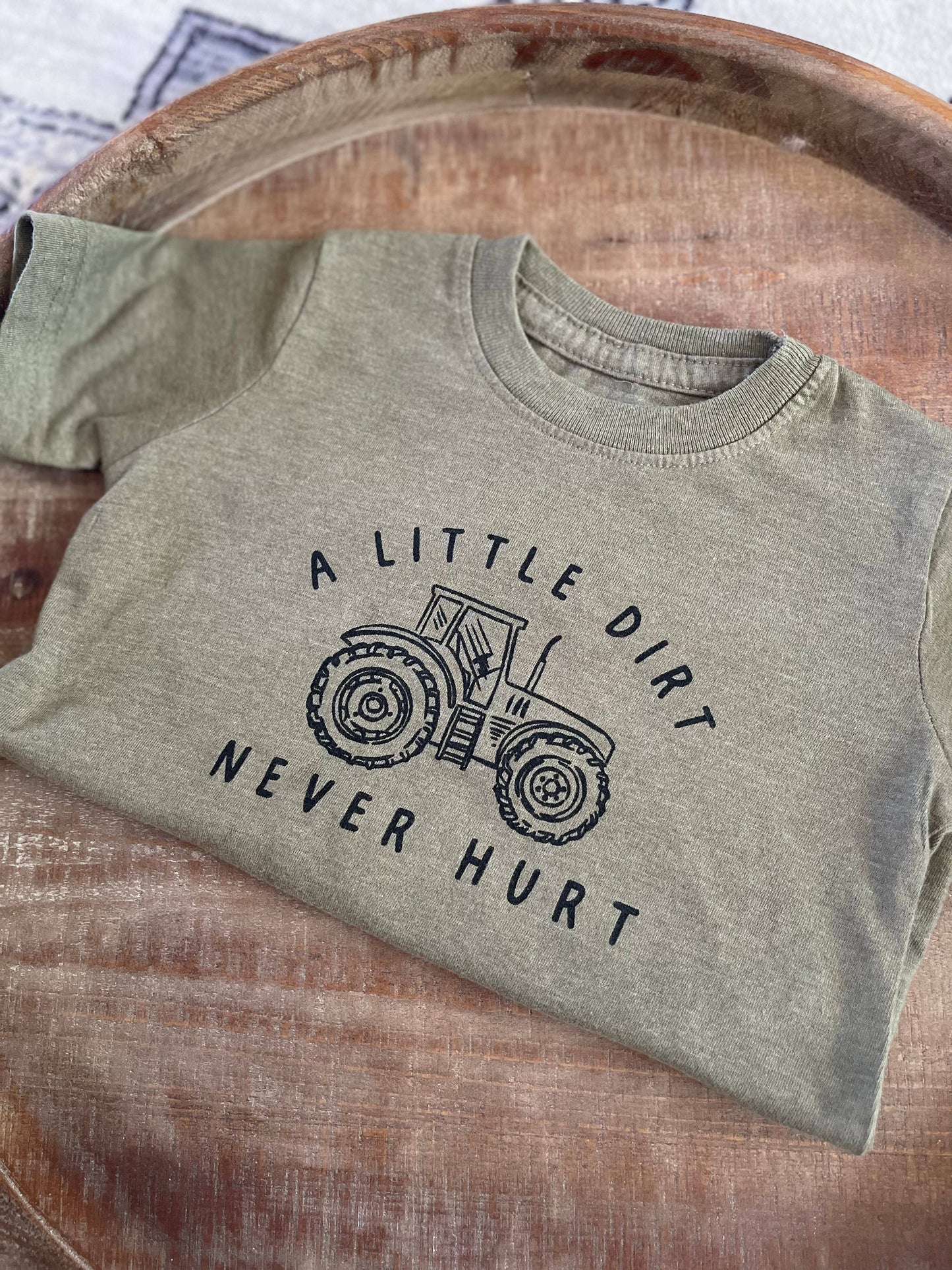 Tractor Shirt for Toddler Kids, A little Dirt Never Hurt Tee