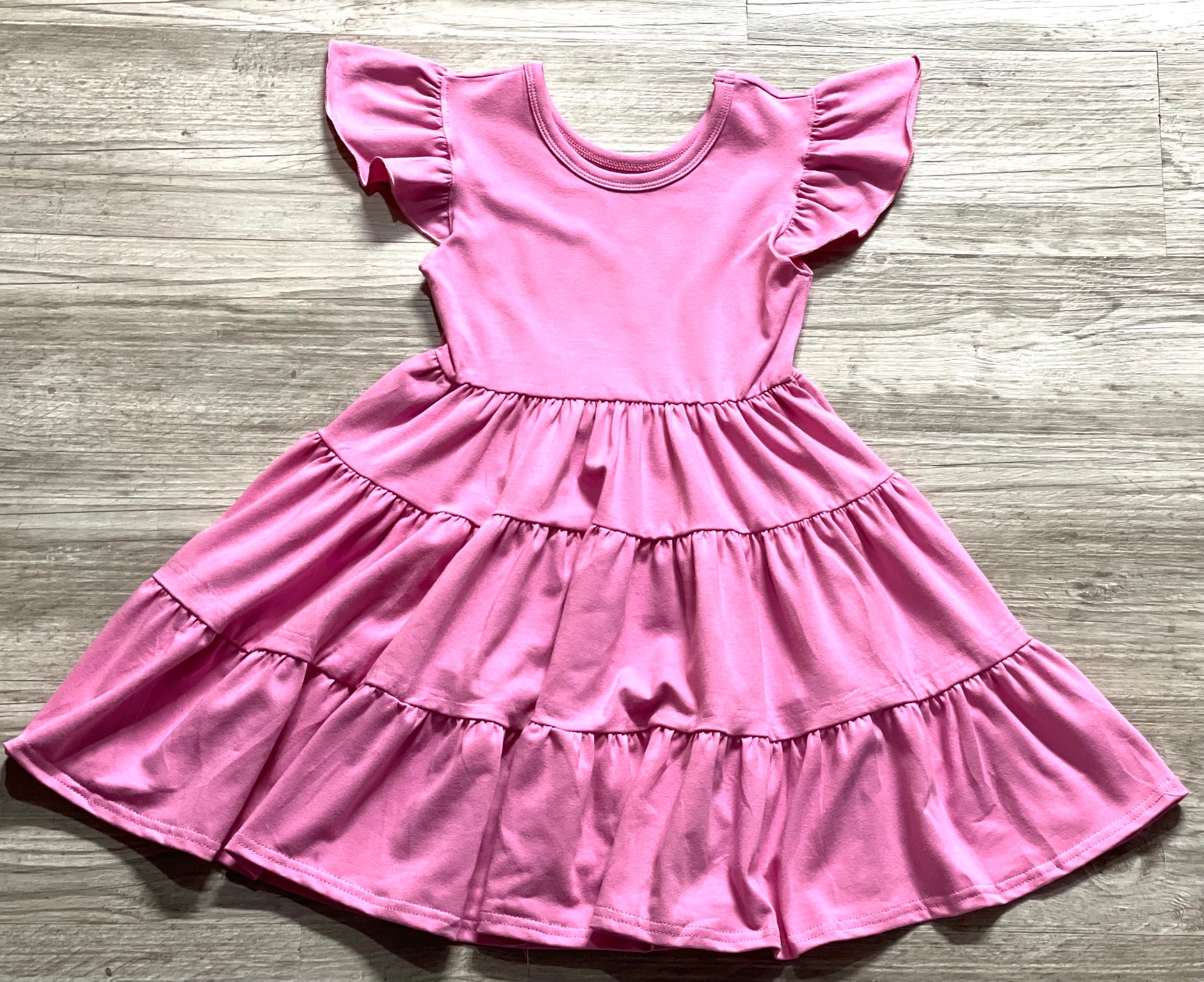 Rose Pink Tiered Twirl Dress - Salt Threads