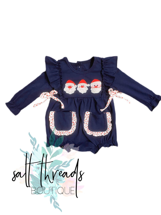 Fancy Santa Bubble Romper IN STOCK AND RTS