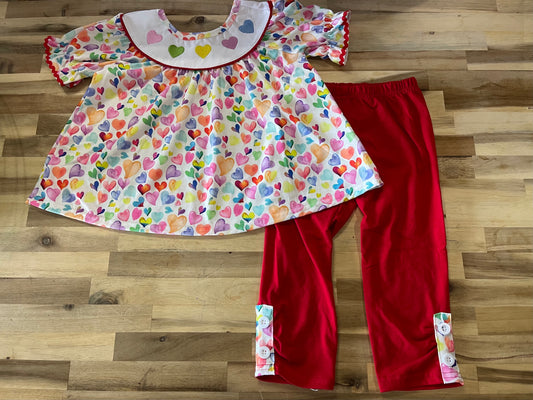 Watercolor Hearts  Ruffle Set