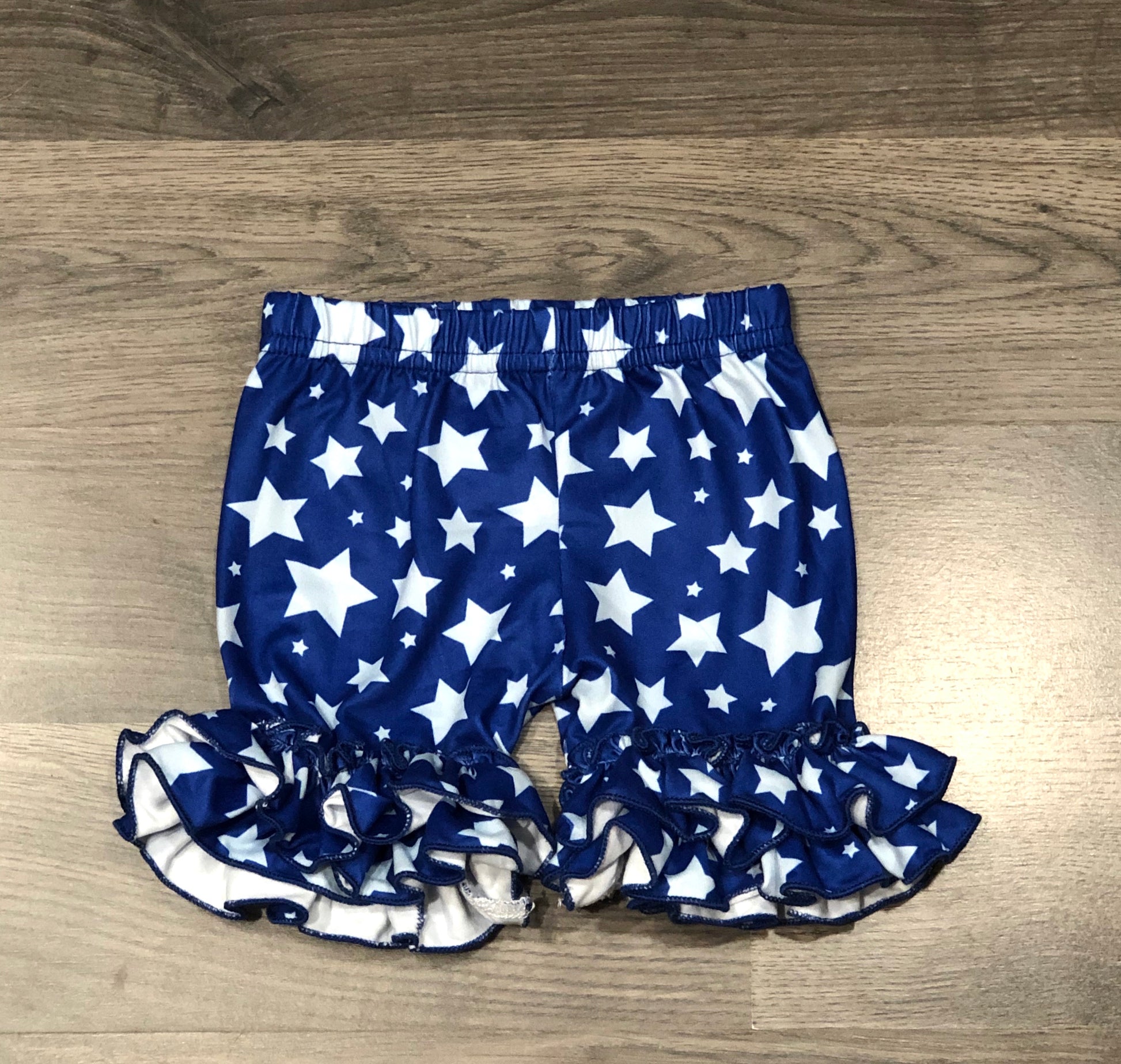 Star Print Double Ruffle Shorts - Salt Threads