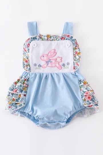 Blue Bunny Appliqué Bubble {RTS}