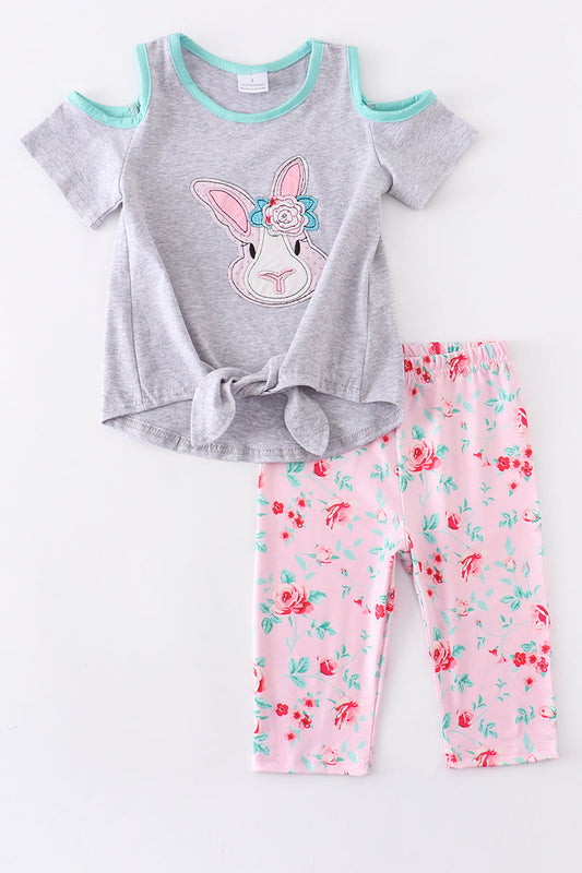 Grey Rabbit Off the shoulder Capri set